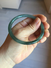 Load image into Gallery viewer, 57.5mm Type A 100% Natural dark green/blue/gray Guatemala slim round cut Jadeite bangle PJ27-4304
