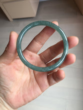Load image into Gallery viewer, 55.5mm Type A 100% Natural dark green/blue/gray/black Guatemala slim round cut Jadeite bangle PJ102
