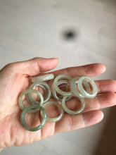 Load image into Gallery viewer, 17.9mm/size 7 3/4 100% natural type A icy watery dark green/light green/yellow/gray jadeite jade band ring BF34
