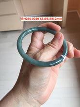 Load image into Gallery viewer, 55-62mm Certified type A 100% Natural dark green/blue/black slim round cut Guatemala Jadeite bangle(different size with defects) group GL30
