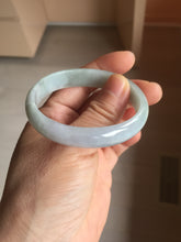 Load image into Gallery viewer, 45mm Certified Type A 100% Natural light green purple white flat Oval Jadeite Jade Bangle PJ70-2195

