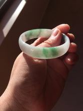 Load image into Gallery viewer, 50mm 100% natural type A sunny green light green gray jadeite bangle PB271-0997
