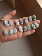 Load image into Gallery viewer, 100% natural type A light green purple white gray jadeite jade 3D PiXiu(貔貅) pendant group necklace PB260
