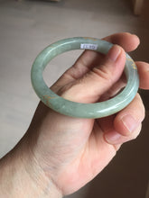 Load image into Gallery viewer, 54.9mm 100% Natural type A dark green yellow carved flowers and golden-painted Jadeite Jade bangle PD97-0277
