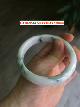 Load image into Gallery viewer, 59.4mm Certificated Type A 100% Natural White green red purple(FU LU SHOU) with green floating flowers Jadeite Jade bangle G110-9544
