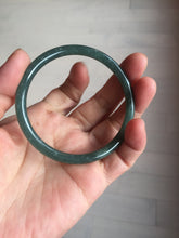 Load image into Gallery viewer, 57mm Certified Type A 100% Natural dark green/blue/gray with Guatemala slim round cut Jadeite bangle PE57-7064
