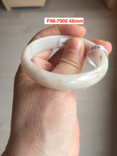 Load image into Gallery viewer, 46-48mm certified Type A 100% Natural light purple/brown/white/black kids oval Jadeite Jade bangle Group F98

