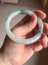 Load image into Gallery viewer, 53.4mm Certified Type A 100% Natural icy watery light green white roung cut jadeite Jade bangle AU51-8147

