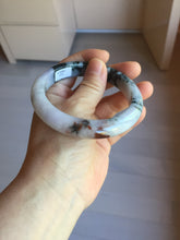 Load image into Gallery viewer, 60mm Certified Type A 100% Natural dark green/red/purple/gray Snowy Pine Mountain and Everlasting Crimson Heart (碧血丹心)Jadeite Jade bangle PE114-1222
