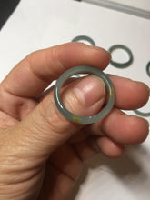 Load image into Gallery viewer, 19.4mm size 9 1/2 100% natural type A icy watery green/blue slim style Guatemala jadeite jade band ring group  BP70

