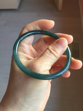 Load image into Gallery viewer, 58.8mm Type A 100% Natural dark green/blue/gray Guatemala slim round cut Jadeite bangle PH101
