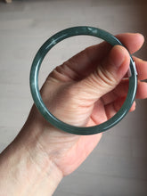 Load image into Gallery viewer, 61mm Certified Type A 100% Natural dark green/blue/gray with Guatemala slim round cut Jadeite bangle PE53-7041

