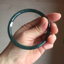 Load image into Gallery viewer, 62mm Certified Type A 100% Natural light green/blue/gray Guatemala slim round cut Jadeite bangle PE87-5527
