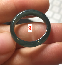 Load image into Gallery viewer, 17.9mm 7 3/4 100% natural type A icy watery green/blue Guatemala jadeite jade band ring group  BP76
