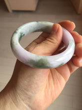 Load image into Gallery viewer, 55.2mm certified 100% natural Type A watermelon-rind green light purple Base jadeite bangle PA184-4754
