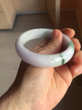 Load image into Gallery viewer, 55mm certified 100% natural Type A green/purple/white jadeite jade bangle PF33-4760
