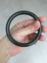Load image into Gallery viewer, 62mm certified 100% Natural dark green/black round cut nephrite (碧玉)  bangle HN21-9155
