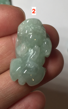 Load image into Gallery viewer, 100% natural type A sunny green jadeite jade 3D PiXiu (貔貅) pendant group AX150
