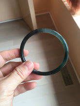 Load image into Gallery viewer, 58.8mm Certified Type A 100% Natural Half Black (乌鸡) / Half Watery Blue (蓝水)/gray Guatemala Jadeite Jade Bangle AZ146-1345
