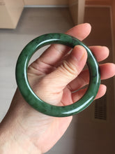Load image into Gallery viewer, 56.8mm Certified 100% Natural Deep Pine Green/Black "Serene Ember Forest" Nephrite (red-skin nephrite 红皮碧玉) Bangle HT168-21-3866
