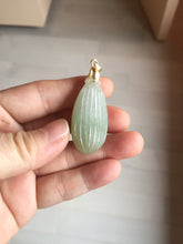 Load image into Gallery viewer, 100% Natural type A light green/gray candied dates Jadeite Jade pendant AX155
