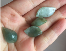 Load image into Gallery viewer, 100% natural type A jadeite jade icy watery Willow leaf/petal pendant group AC82
