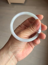 Load image into Gallery viewer, 56.8mm certified Type A 100% Natural light green/white/purple slim round cut Jadeite Jade bangle E135-3951
