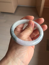 Load image into Gallery viewer, 58.4mm certified 100% natural Type A light green/purple white Snowy Pine Forest jadeite jade bangle J126-3074
