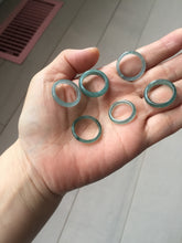 Load image into Gallery viewer, 15.5mm size 4 3/4 100% natural type A icy watery green/blue icy watery Guatemala jadeite jade band ring group PA220

