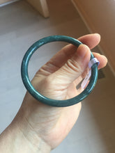 Load image into Gallery viewer, 60.5mm Certified Type A 100% Natura dark blue/green/gray/black Guatemala slim round cut Jadeite bangle AZ153-2062
