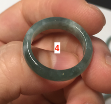 Load image into Gallery viewer, 100% natural type A icy watery light green/blue/gray  Guatemala jadeite jade band ring R117
