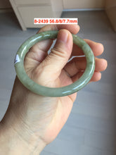 Load image into Gallery viewer, 55mm Type A 100% Natural dark green/gray/black(淡油青) slim round cut Jadeite Jade bangle with defects GL53
