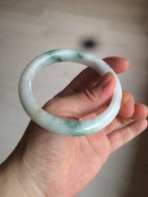 Load image into Gallery viewer, 59mm Certified 100% natural Type A sunny green/white jadeite jade bangle AX97-4353
