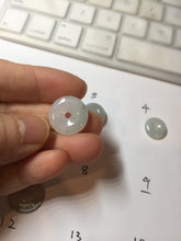 Load image into Gallery viewer, 13.4-16.6mm Type A 100% Natural icy watery light green white gray Jadeite Safety Guardian Button donuts pendant PF21 Add on item
