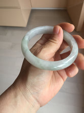 Load image into Gallery viewer, 57.8mm certified 100% certified natural  light green white fresh air jadeite jade bangle PC251-0569
