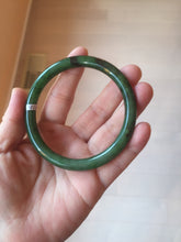 Load image into Gallery viewer, 62mm certified 100% Natural dark green/black round cut nephrite (碧玉)  bangle HN20-9149
