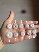 Load image into Gallery viewer, 100% Natural white/purple/yellow jadeite Jade Safety Guardian Button(donut) Pendant/worry stone BF96

