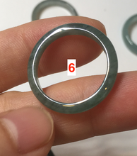 Load image into Gallery viewer, 17.9mm 7 3/4 100% natural type A icy watery green/blue Guatemala jadeite jade band ring group  BP76
