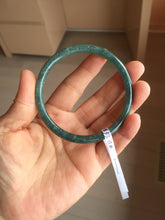 Load image into Gallery viewer, 60mm Certified Type A 100% Natural dark green/blue/gray with Guatemala slim round cut Jadeite bangle PH4-2333
