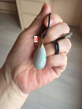 Load image into Gallery viewer, 100% natural icy watery green/purple type A jadeite jade water drop pendant necklace group AD23
