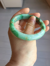 Load image into Gallery viewer, 54.8mm certified 100% natural Type A sunny green carved and golden-painted jadeite jade bangle BH134-4662
