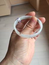 Load image into Gallery viewer, 47.6mm certified 100% natural type A light green red white thin square style jadeite bangle PH225-0961
