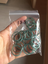 Load image into Gallery viewer, 18.8mm size 8 3/4 100% natural type A icy watery green/blue slim style Guatemala jadeite jade band ring group PE78
