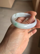Load image into Gallery viewer, 45mm Certified Type A 100% Natural sunny green purple orange white(FU LU SHOU) flat Oval Jadeite Jade Bangle PJ71-2209
