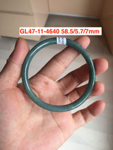 Load image into Gallery viewer, 54-62mm Certified type A 100% Natural dark green/blue/gray slim round cut guatemala  Jadeite bangle(different size with defects) group GL47

