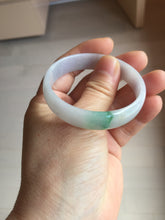Load image into Gallery viewer, 50.5mm certified 100% natural Type A sunny green white/purple(春带彩) thin jadeite jade bangle BS165-1617
