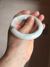 Load image into Gallery viewer, 54.8mm certified 100% natural Type A sunny green/purple/white jadeite jade bangle AA114-1051
