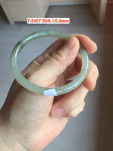 Load image into Gallery viewer, 55mm Type A 100% Natural dark green/gray/black(淡油青) slim round cut Jadeite Jade bangle with defects GL53
