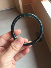 Load image into Gallery viewer, 57mm Type A 100% Natural icy black(冰乌鸡) blue gray Guatemala Slim Round Cut Jadeite Bangle PJ149-1379

