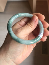 Load image into Gallery viewer, 54.5mm Certified Type A 100% Natural green round cut jadeite Jade bangle PJ36-0285
